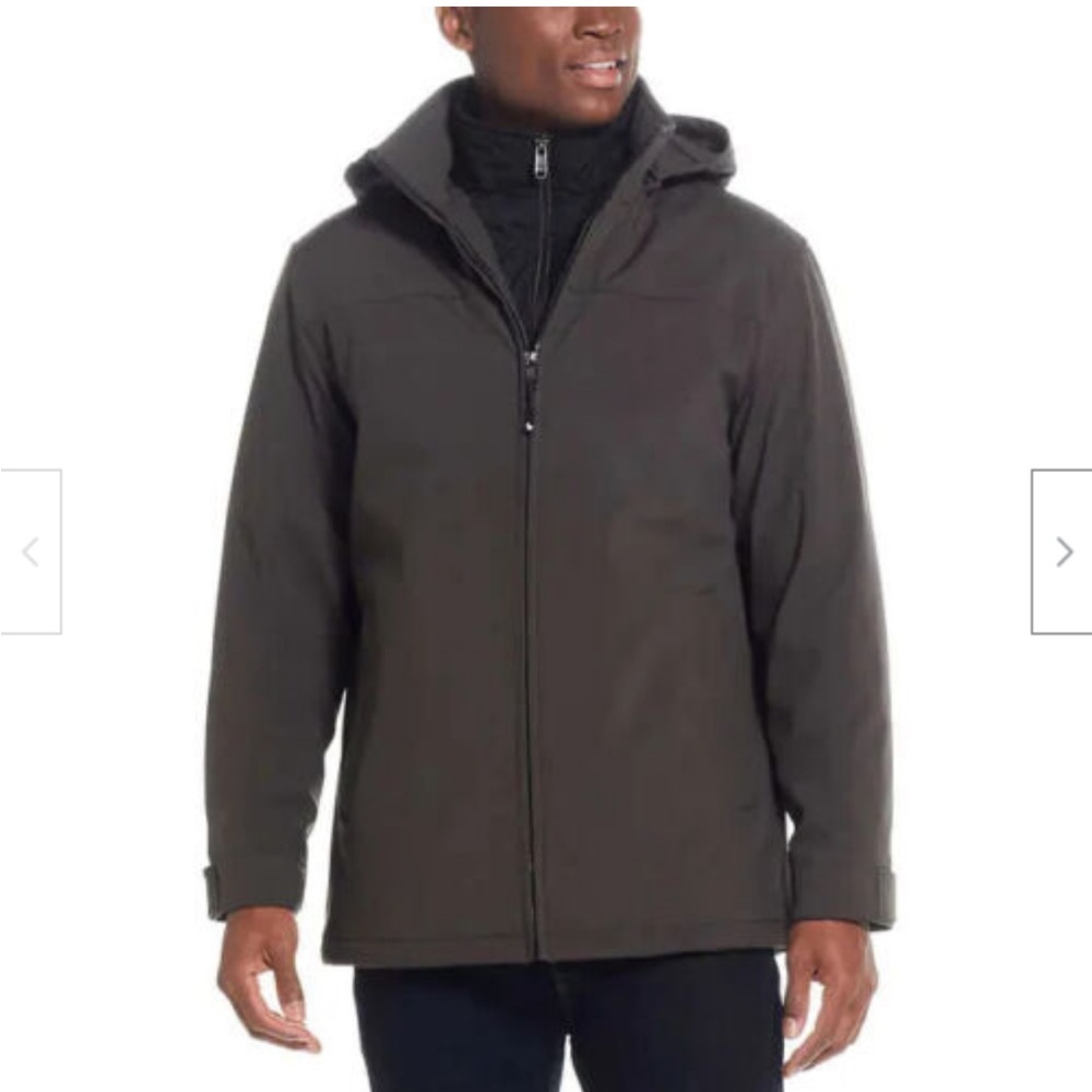 NWT Weatherproof stretch teck Tech Men's Jacket Removable Hood